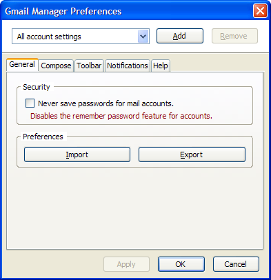 Gmail Manager screenshot